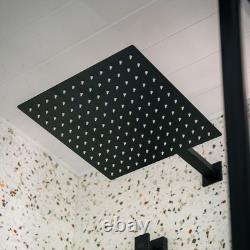 Black Square 300mm Fixed Shower Head