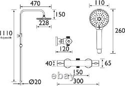 Bristan BUZ2 SHXDIVCTFF C Buzz Safetouch Rigid Riser Bar Mixer Shower, Chrome