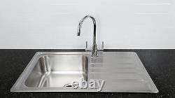 Bristan Index Kitchen Sink 1.0 Bowl Stainless Steel Reversible Monza Mixer Tap