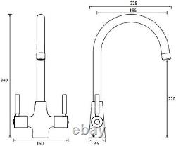 Bristan Index Kitchen Sink 1.0 Bowl Stainless Steel Reversible Monza Mixer Tap