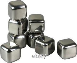 Bulk Pack 100x Stainless Steel Ice Cubes Metal Stones Whiskey Whisky Rocks Wine