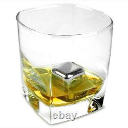 Bulk Pack 100x Stainless Steel Ice Cubes Metal Stones Whiskey Whisky Rocks Wine