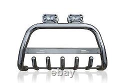 Bull Bar + Rectangle Spots x2 For Volkswagen Caddy 2004-2010 A Bar Detachable