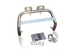 Bull Bar Stainless + Spots x2 For Mitsubishi Pajero 07 15 Detachable Logo 4x4