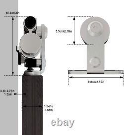 CCJH 9FT/274cm Stainless Steel Sliding Barn Wood Door Hardware Track Kit Top T