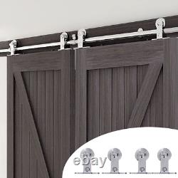 CCJH 9FT/274cm Stainless Steel Sliding Barn Wood Door Hardware Track Kit Top T