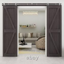 CCJH 9FT/274cm Stainless Steel Sliding Barn Wood Door Hardware Track Kit Top T