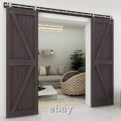 CCJH 9FT/274cm Stainless Steel Sliding Barn Wood Door Hardware Track Kit Top T