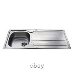 CDA CBS120SS Stainless Steel 1 Bowl Kitchen Sink & CDA Single Lever Chrome Tap