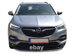 CHROME SINGLE BULL NUDGE Bar S. STEEL FITS VAUXHALL OPEL GRANDLAND X 2017+60 mm