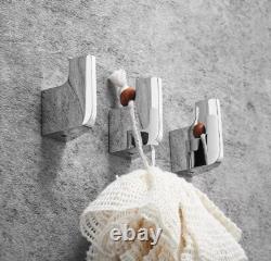 Chrome 3pcs Bath Towel Holder Bathroom Robe Hook Hand Towel Hanger Soild Brass
