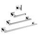Chrome 4 Piece Bathroom Set Towel Bar Toilet Paper Holder Towel Ring Towel Hook
