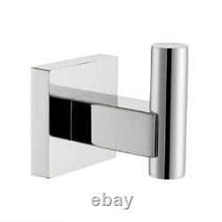 Chrome 4 Piece Bathroom Set Towel Bar Toilet Paper Holder Towel Ring Towel Hook