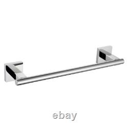 Chrome 4 Piece Bathroom Set Towel Bar Toilet Paper Holder Towel Ring Towel Hook