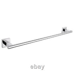 Chrome 4 Piece Bathroom Set Towel Bar Toilet Paper Holder Towel Ring Towel Hook