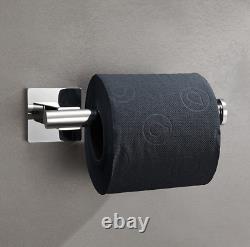 Chrome 4 Piece Bathroom Set Towel Bar Toilet Paper Holder Towel Ring Towel Hook