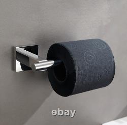 Chrome 4 Piece Bathroom Set Towel Bar Toilet Paper Holder Towel Ring Towel Hook