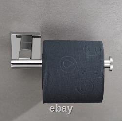 Chrome 4 Piece Bathroom Set Towel Bar Toilet Paper Holder Towel Ring Towel Hook