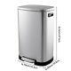 Chrome 50l Stainless Steel Kitchen Pedal Bin Rubbish Waste Dustbin Recycling Bin