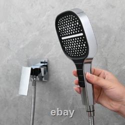 Chrome 5 Funtions Plastic Shower Heads with Brass Shower Bracket Mixer Faucet