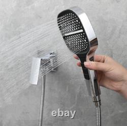 Chrome 5 Funtions Plastic Shower Heads with Brass Shower Bracket Mixer Faucet