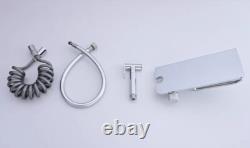 Chrome Brass Bidet Douche Sprayer Toilet Kit with Toilet Paper Holder Rack Shelf