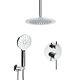 Chrome Dual Shower Set Concealed 2 Way Mixer Valve Kit Ceiling Arm 9 Rain Head