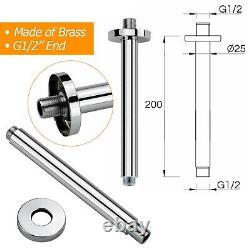 Chrome Dual Shower Set Concealed 2 Way Mixer Valve Kit Ceiling Arm 9 Rain Head