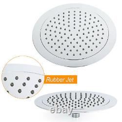 Chrome Dual Shower Set Concealed 2 Way Mixer Valve Kit Ceiling Arm 9 Rain Head