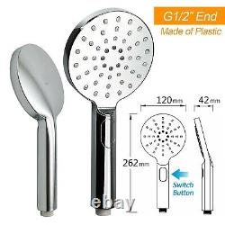 Chrome Dual Shower Set Concealed 2 Way Mixer Valve Kit Ceiling Arm 9 Rain Head