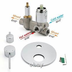 Chrome Dual Shower Set Concealed 2 Way Mixer Valve Kit Ceiling Arm 9 Rain Head