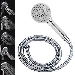 Chrome Dual Shower Set Concealed Mixer Ceiling Arm 9 Shower Handset Holder Kit