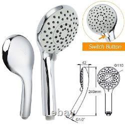 Chrome Dual Shower Set Concealed Mixer Ceiling Arm 9 Shower Handset Holder Kit