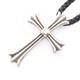 Chrome Hearts Small Ch Cross Necklace Jewelry Stainless Steel Leather Silv Ja632
