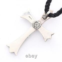Chrome Hearts Small Ch Cross Necklace Jewelry Stainless Steel Leather Silv JA632