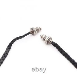 Chrome Hearts Small Ch Cross Necklace Jewelry Stainless Steel Leather Silv JA632