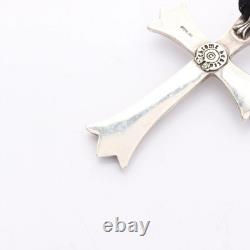 Chrome Hearts Small Ch Cross Necklace Jewelry Stainless Steel Leather Silv JA632