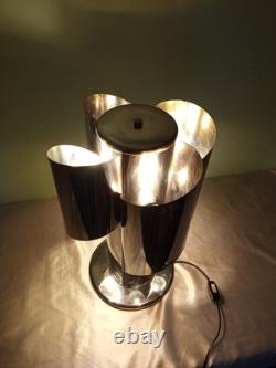 Chrome Metal Table Lamp Stainless Steel F 17 Space Age'70s Vintage Design
