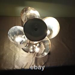 Chrome Metal Table Lamp Stainless Steel F 17 Space Age'70s Vintage Design