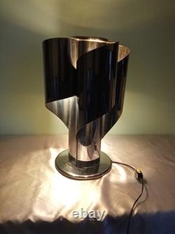 Chrome Metal Table Lamp Stainless Steel F 17 Space Age'70s Vintage Design