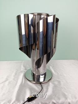 Chrome Metal Table Lamp Stainless Steel F 17 Space Age'70s Vintage Design
