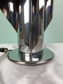 Chrome Metal Table Lamp Stainless Steel F 17 Space Age'70s Vintage Design