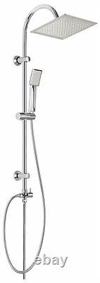 Chrome Plated Stainless Steel Shower Bathroom Set Column with Square Rainfall