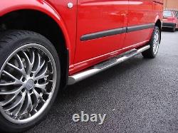 Chrome SUS304 Stainless Steel Side Bars + Step Pads Mercedes Vito/Viano 04-14
