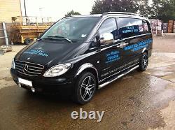 Chrome SUS304 Stainless Steel Side Bars + Step Pads Mercedes Vito/Viano 04-14