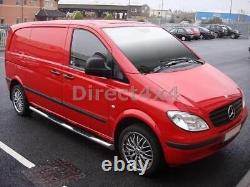 Chrome SUS304 Stainless Steel Side Bars + Step Pads Mercedes Vito/Viano 04-14