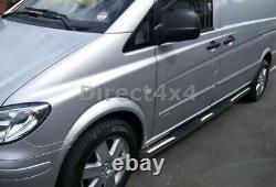 Chrome SUS304 Stainless Steel Side Bars + Step Pads Mercedes Vito/Viano 04-14