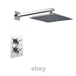 Chrome Square Shower Set 1-Way Mixer Rain Shower Head