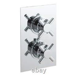 Chrome Square Shower Set 1-Way Mixer Rain Shower Head