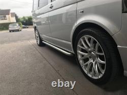 Chrome Stainless Side Bars Curved To Fit Ford Transit Custom LWB 2024+ OEM Style